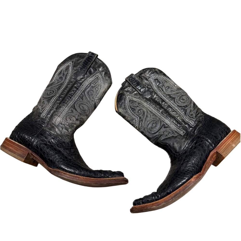 Los Altos Boots Mens Black Genuine Crocodile Western Cowboy Boots 10